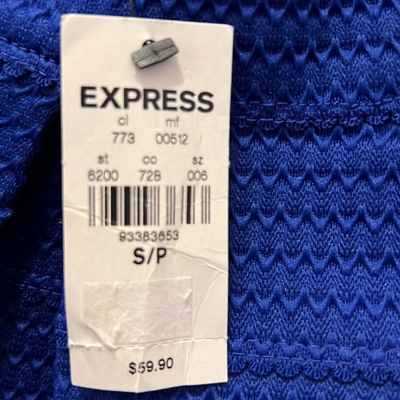 Express Women SP Cobalt Blue Texture Flounce Skirt  NWT - Picture 7 of 7